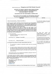 Notice of Public Rights and Publication of Unaudited AGAR